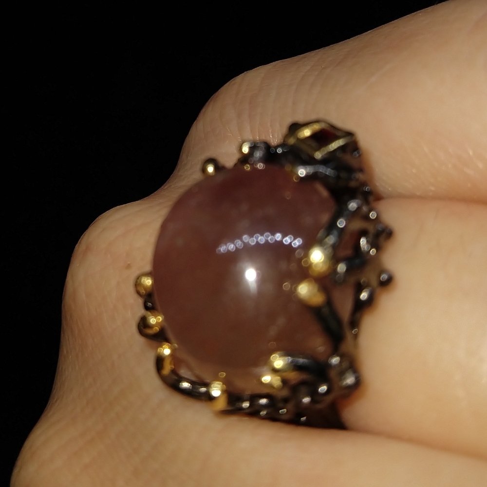 Big Natural Ruby Sterling Art Ring - image 7